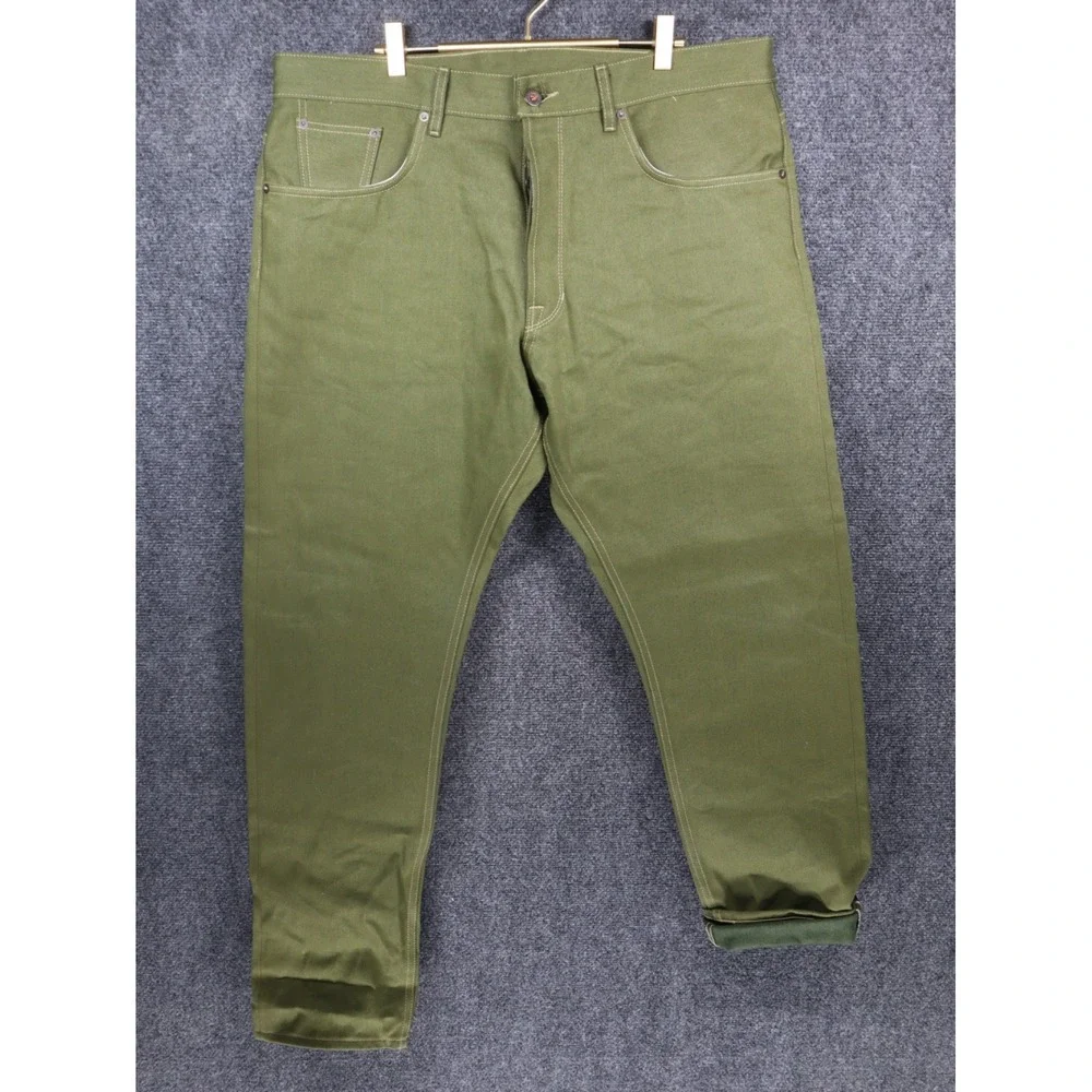 Railcar Rebels X060 Modern Straight‎ 13.5 Oz Japanese Olive Warp Green Weft NWOT